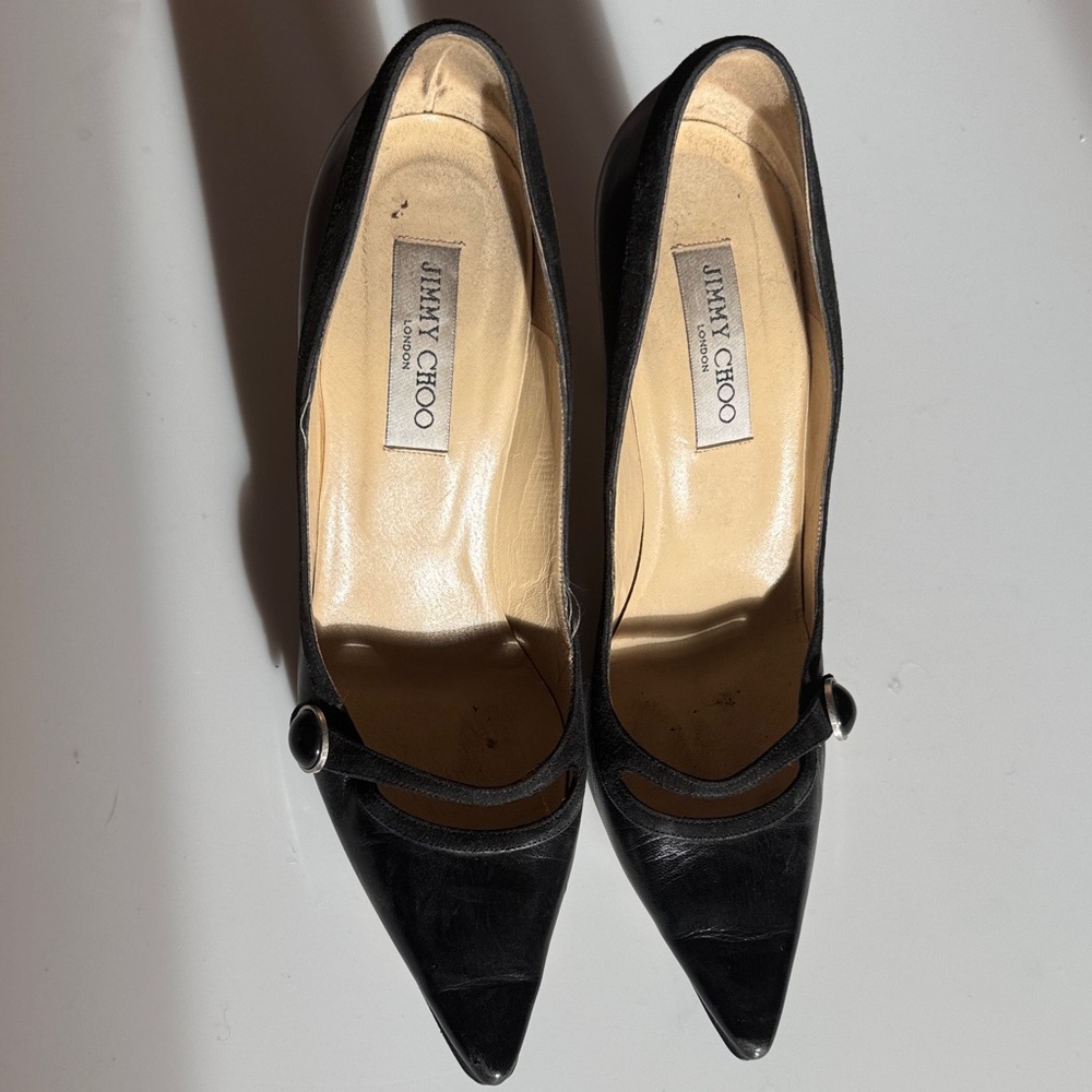 Jimmy Choo Black Leather Heels